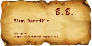 Blun Bernát névjegykártya